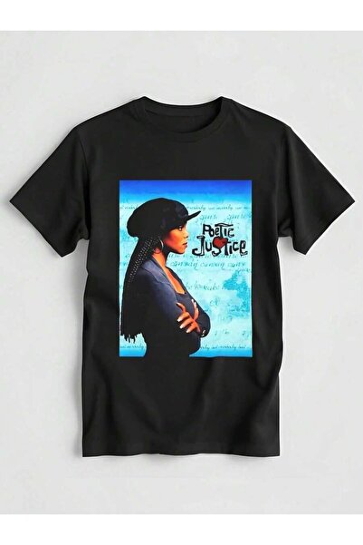 LİNA06 90s Janet Printed T-Shirt 220g, 100% Cotton, Round Neck Casual Outdoor...