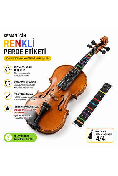 happypotam 4/4 tam boy keman-nota-etiket-kolay öğrenme-sticker-klavye-çıkartm...