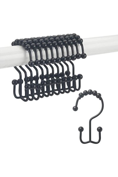 STARSTAR 12 shower curtain rings, double rust-proof metal sliding hooks