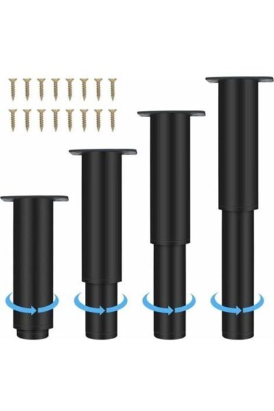 STARSTAR 18-33cm height adjustable stainless steel furniture legs, Black, Thi...