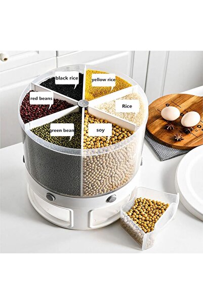 YuTai 360° Rotating Compartment Grain Bucket, Press-Discharge, Sealed, Moistu...