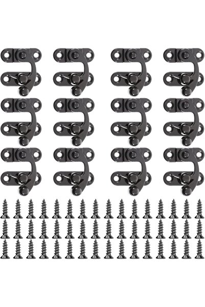 STARSTAR 12 Black Retro Zinc Alloy Horn Locks Antique Hook Locks Mounting Scr...