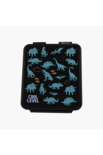 COOL LEVEL صندوق غداء مطبوع مع 3 أقسام محكمة الإغلاق من السيليكون
