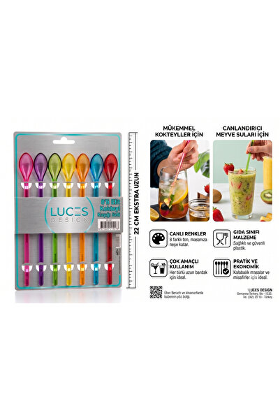 LUCES DESİGN 8 Piece Cocktail Spoon Set