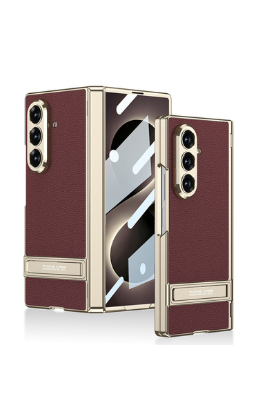 Nezih Case Galaxy Z Fold 8 Ultra Uyumlu Kıpta Standlı Deri Görünümlü Kılıf
