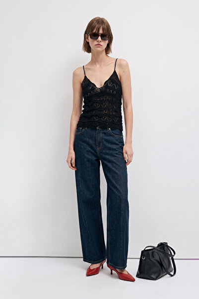 Nisan Di̇li̇m Detailled Knitwear Top Black