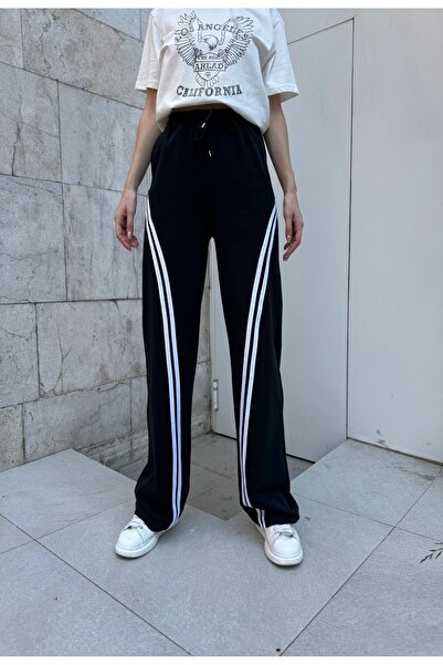 GRİİ WEAR Unisex Urban Stripe Wide Leg Sweatpants