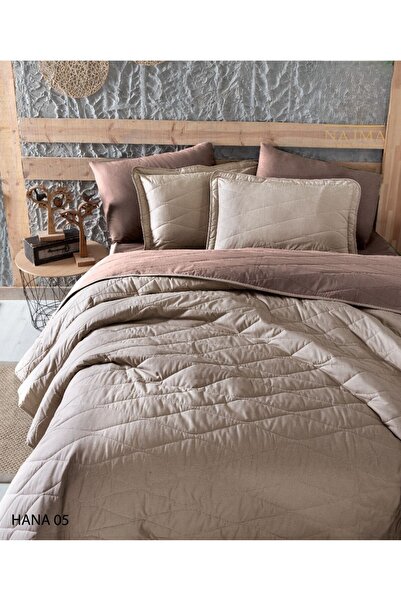 NAJMA Turkish Compressed Bed Sheet Set 100% Cotton Plain Design 6 Pieces for ...
