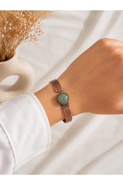 AWM Special Series Jade Stone Motif Steel Bracelet