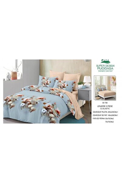 Pucioasa Set de lenjerie de pat gros Finet, 6 piese, cu cearșaf cu elastic BBA46