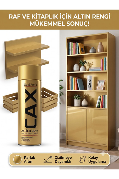 caxcolors CAX Akrilik Sprey Boya 400 ml – Mobilya, Raf, Kitaplık ve Ahşap Hız...