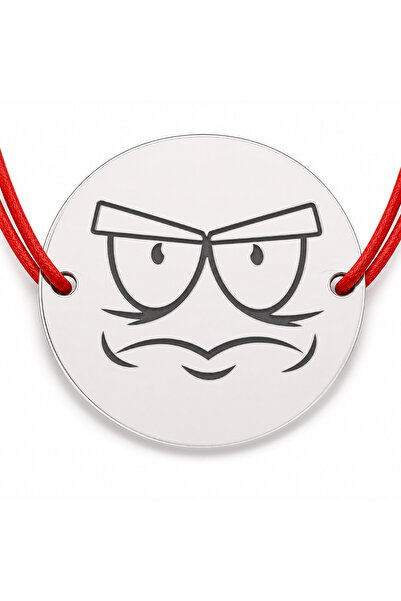 Simoshop Brățară argint 925 cu bănuț emoji, șnur reglabil — cadou simbolic