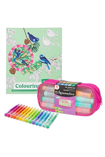 Decotime Set Carte de Colorat Antistres Mosaic + 15 Markere, 96 pagini