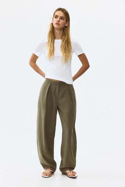 H&M بنطلون من مزيج الفيسكوز