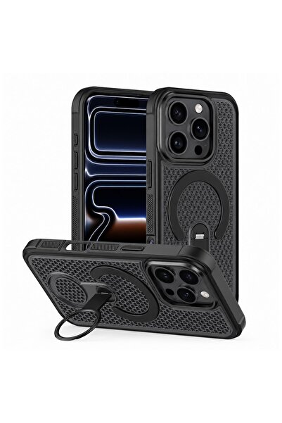Zebana Apple iPhone 12 Pro Uyumlu Kılıf CoolRing M-Safe Silikon Kılıf Siyah