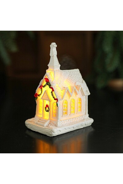 Rao Christmas Ornament Decoration, Resin Christmas Church, 8.8 X 6 X 4.5 Cm, ...
