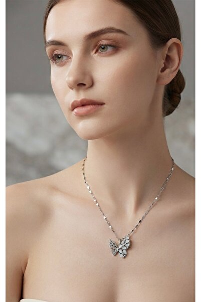 VLDORO Textured Silver Color Steel Necklace
