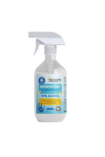 Techir Dezinfectant virucidal pentru mâini cu 70% alcool, cu pulverizator, 50...