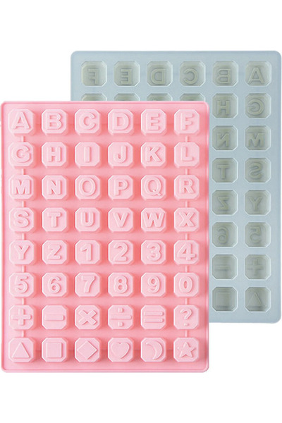 STARSTAR Two silicone chocolate number molds, non-stick coated, containing 26...