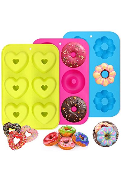 STARSTAR Silicone Donut Molds - Baking Mould - 3 Pieces - Green, Pink, Blue -...