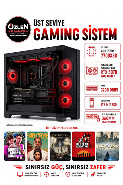 ÖZLEN XL50 RYZEN 7 7700X3D RTX 5070 12GB 32GB DDR5 RAM 1TB M.2 SSD Üst Seviye...
