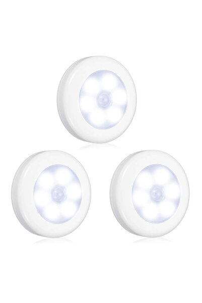 STARSTAR 3-pack LED motion sensor disc light, wireless LED night light, magne...