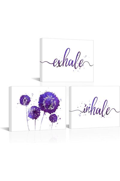 HOME MODE 30x40 cm 3 Panel Gallery Wrapped Canvas | Inhale Exhale Wall Art | ...