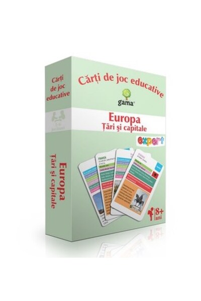 Gama Europa: Tari si capitale. Carti de joc educative