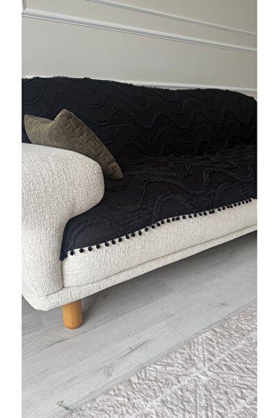 DİLETTO Home Bohemian Wavy Tassel Pompom Sofa Cover 190X220 cm Sofa Bed Sofa ...