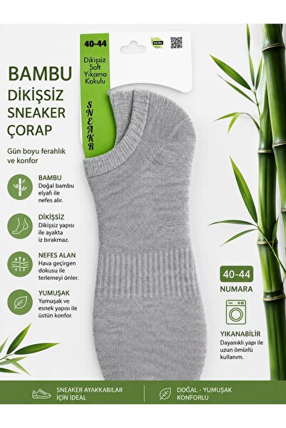 QULAT Bambu Dikişsiz Sneaker Çorap Görünmez Patik Çorap Terletmeyen YumuşaK