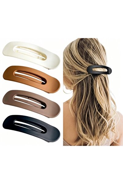 STARSTAR 4-Pack Large Flat Matte Alligator Hair Clips, 10.5cm Non-Slip Claws ...