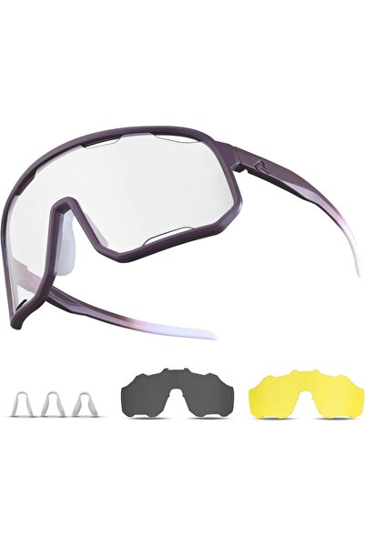 STARSTAR Unisex TR90 Photochromic Cycling Sunglasses Set with 3 Interchangeab...