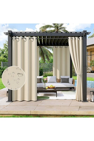 STARSTAR Beige outdoor blinds, two-piece set - 132 x 274 cm - Waterproof and ...