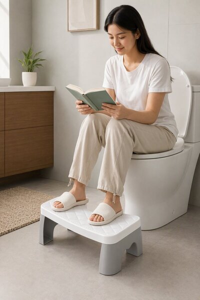Generic 1 Pc Plastic Squat Toilet Stool Non Slip Footstool 17cm U Shape PU Cu...