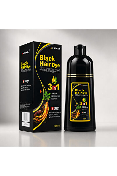 Generic Brand Șampon Colorant 3 în 1 pentru Păr Negru, 500 ml – Colorare, Îng...