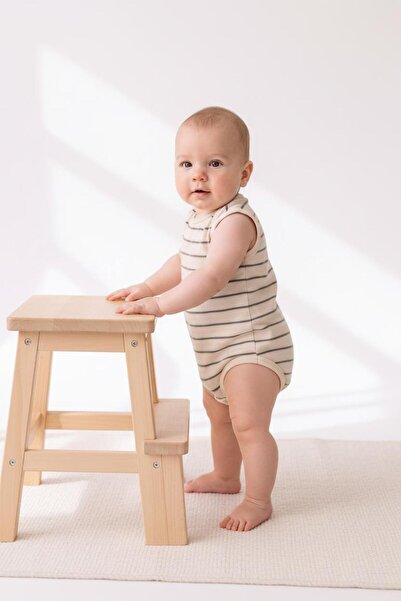 MiaBaby Çizgili Süprem Çıtçıtlı Atlet Body