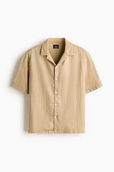 H&M Relaxed Fit Short-sleeved muslin shirt
