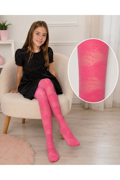 Penti Dres fetite Meri 20 den cu model dantela ,Coral