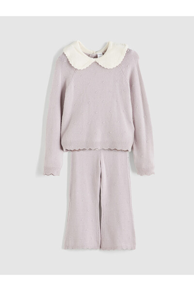 LC Waikiki Peter Pan Collar Girls' Knitwear Sweater and Pants