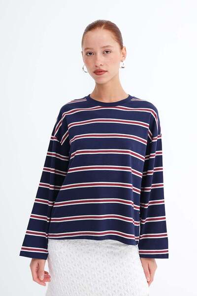 Addax Çizgili Uzun Kollu T-shirt B10749
