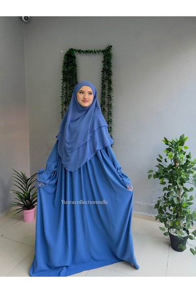Yüsra Collection Erva Abaya and Short Sufle Set of 2