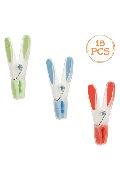 BAMI NETWORK Carlige pentru rufe cu maner softgrip din plastic transparent 8.5cm
