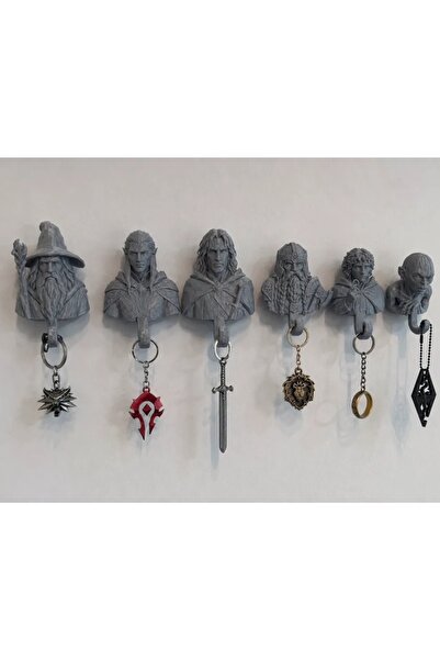 HANART Lord of the rings anahtarlık askı figür 6 li set gandalf gimli legolas...