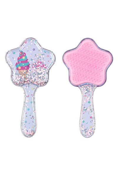BAMI NETWORK Perie păr copii roz glitter plastic 17x9cm cadou