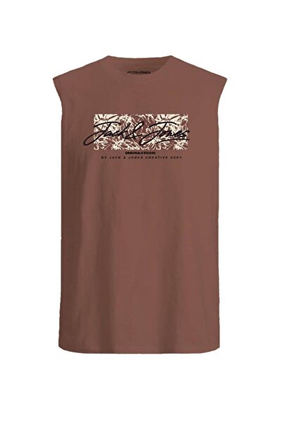 Jack & Jones Μπλούζα αμάνικη ανδρική "Tropical Jack" κεραμιδί