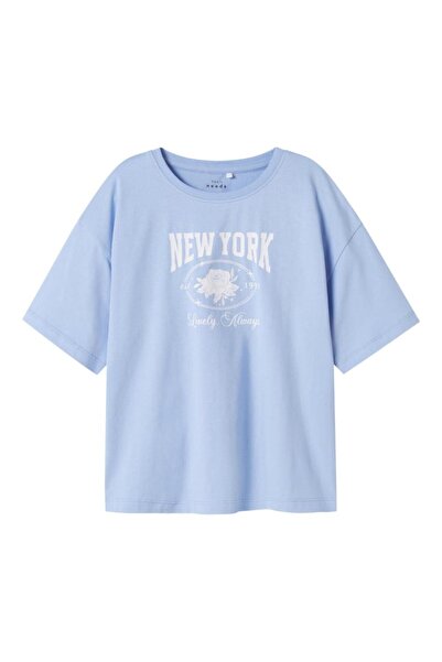 Name it Μπλούζα κοντομάνικη κορίτσι "New York" γαλάζια