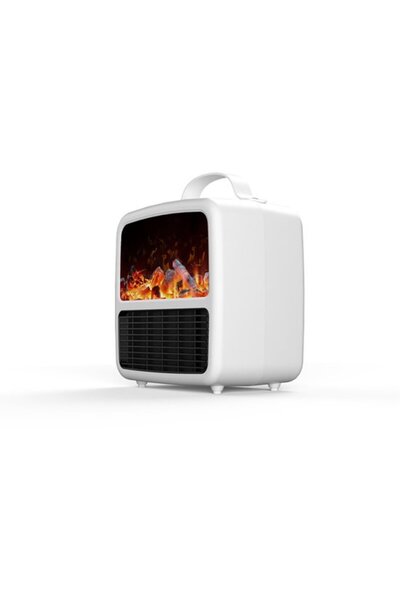 STARSTAR Electric heater, mini desk fan heater, 3D dynamic flame, with overhe...