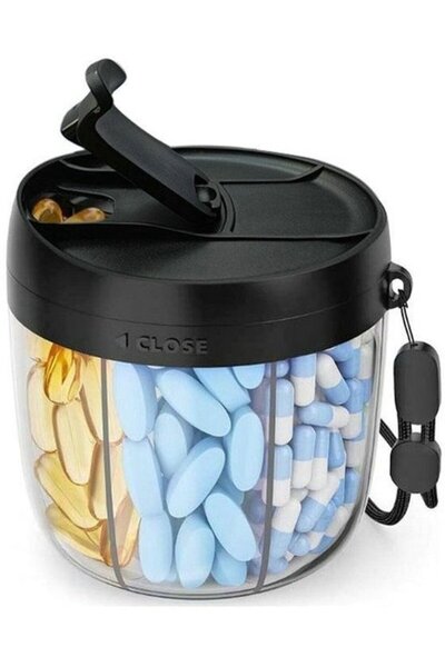 STARSTAR Nice pill box - pill box with 7 large compartments - portable pill b...
