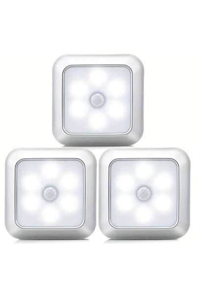 STARSTAR 3-pack motion-sensor nightlights with detectors, smart home silver-w...