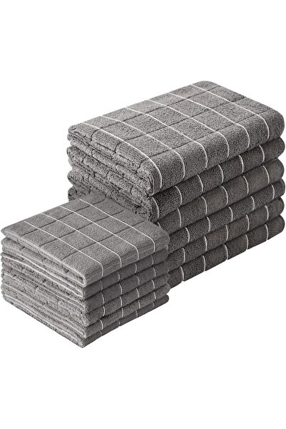 STARSTAR Microfiber kitchen towel and dishcloth set, 26 x 18 inches and 12 x ...